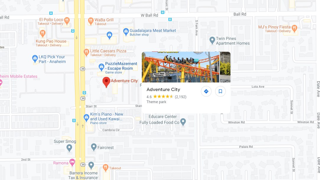 Map showing our location